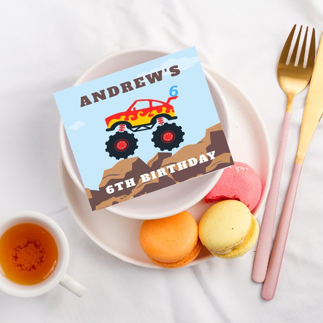 Monster Lastbil Boy Födelsedagsfest Pappersservett (Skapare uppladdad)