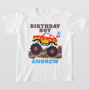 Monster Lastbil Boy Födelsedagsfest T Shirt