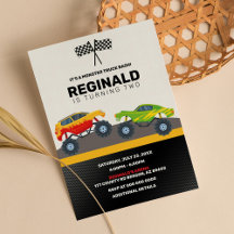 Monster Lastbil Boy Tävla Birthday Sylt