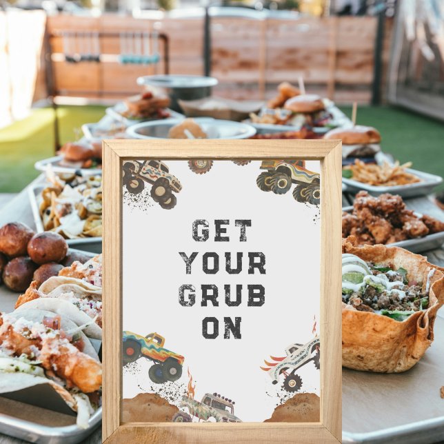 Monster Lastbil Boys Birthday Food Gift Bord-tecke (Skapare uppladdad)