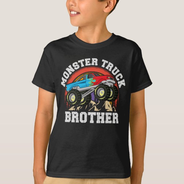 Monster Lastbil Brother Matching Family T Shirt (Framsida)