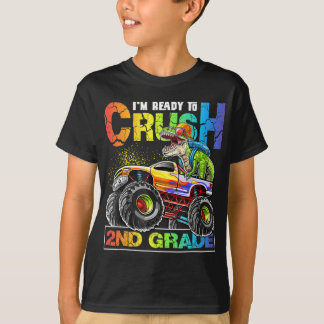 Monster Lastbil Crush 2 Klass Dinosaur Boys back t Shirt