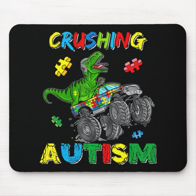 Monster Lastbil Crushing Austim Autism Awareness T Musmatta (Framsidan)