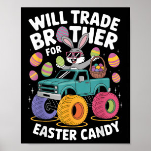 Monster Lastbil Cute Bunny kommer att vara handels Poster