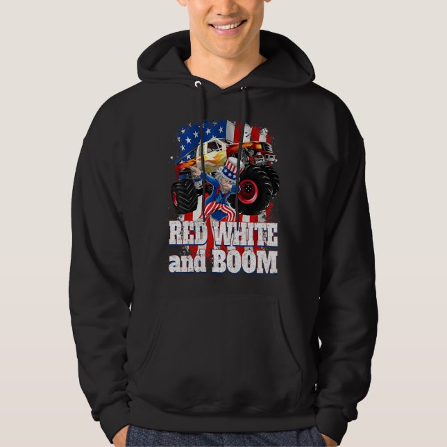 Monster Lastbil Dabbing farbror Sam 4 juli Americ Hoodie (Framsida)