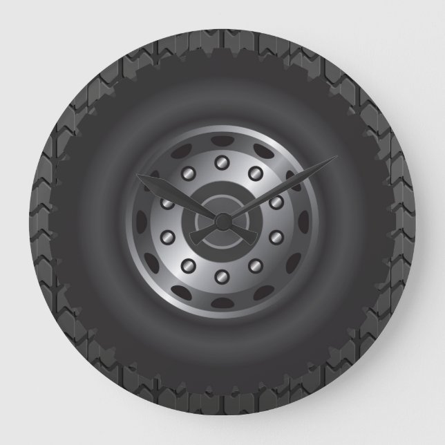 MONSTER Lastbil Däck #1 Stor Klocka (Framsida)