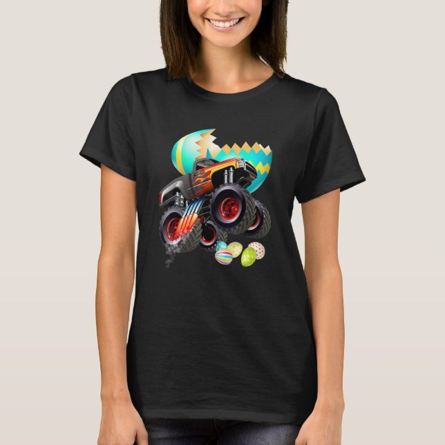 Monster Lastbil Eggs Påskägg Hunting Boys Kids T Shirt (Framsida)