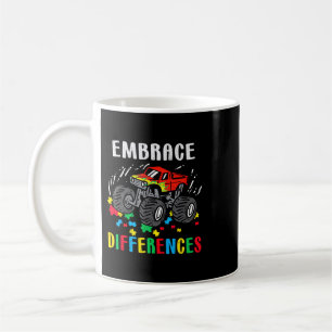 Monster Lastbil Embrace Differences Shirt Boy Auti Kaffemugg