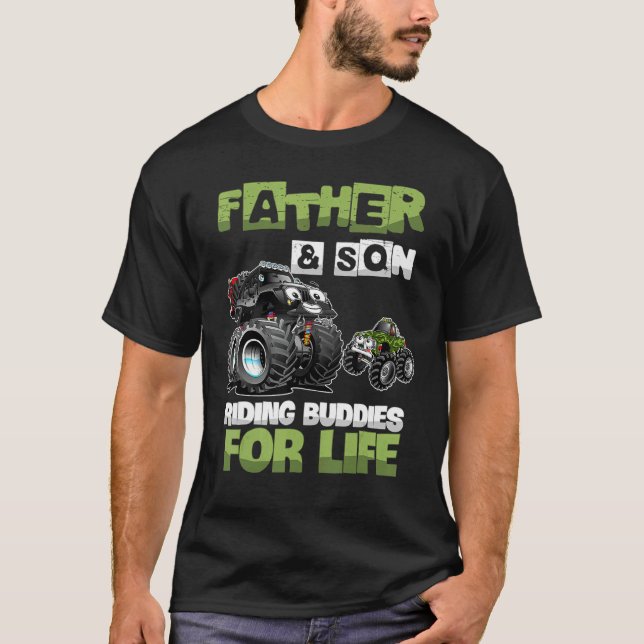 Monster Lastbil Far och Son Riding Buddies för Li T Shirt (Framsida)