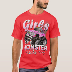 Monster Lastbil flickor som monster till födelseda T Shirt