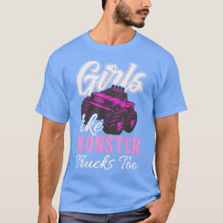 Monster Lastbil flickor som monster till födelseda T Shirt