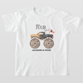 Monster lastbil födelsedag behöver fyra snabbbarn t shirt
