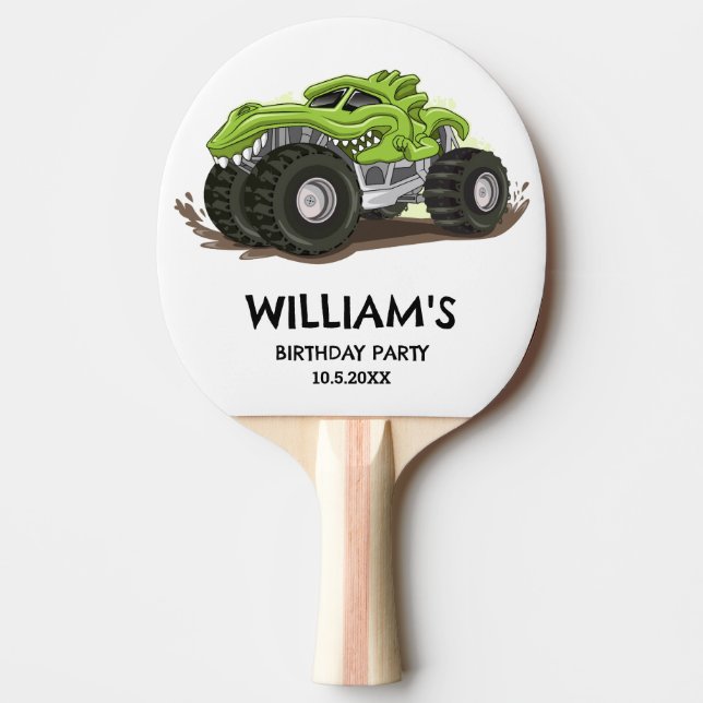 Monster Lastbil Födelsedagsfest Minimal Boys Birth Pingisracket (Framsidan)