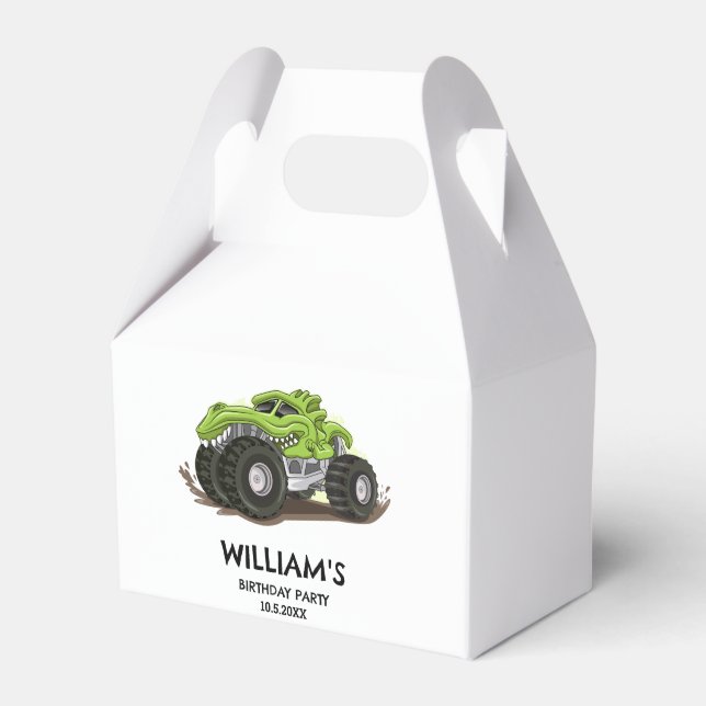 Monster Lastbil Födelsedagsfest Minimal Boys Birth Presentaskar (Framsidan Sidan)