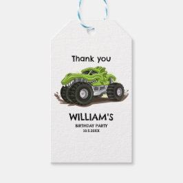 Monster Lastbil Födelsedagsfest Minimal Boys Birth Presentetikett
