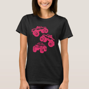 Monster Lastbil för Girls & Småbarn Rosa T Shirt