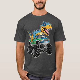 Monster Lastbil Funny Design Riding T Rex Älskare Shirt