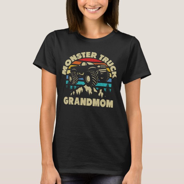Monster Lastbil Grandmamma Matching Family Grandma T Shirt (Framsida)