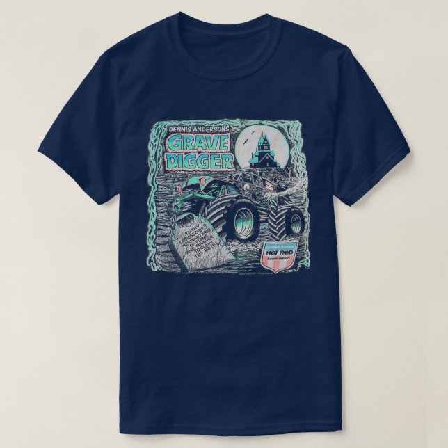 Monster Lastbil Grave Digger Gammal design 2 T Shirt (Design framsida)
