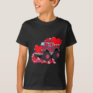 Monster Lastbil Hearts Play För manar Boys Girls V T Shirt