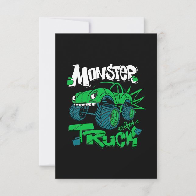 Monster lastbil. illustration för t-shirt-avtryck inbjudningar (Framsida)
