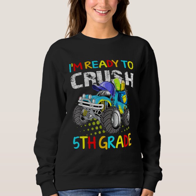 Monster lastbil Im Redo till Crush 5th Klass T Shirt (Framsida)