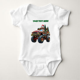 Monster Lastbil jul - Editable Baby Bodykostym T Shirt