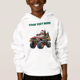 Monster Lastbil jul - Editable Boys’ Hoodie T Shirt