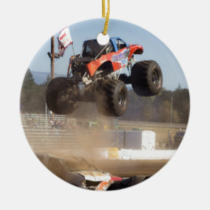 Monster Lastbil Jumping Julgransprydnad Keramik