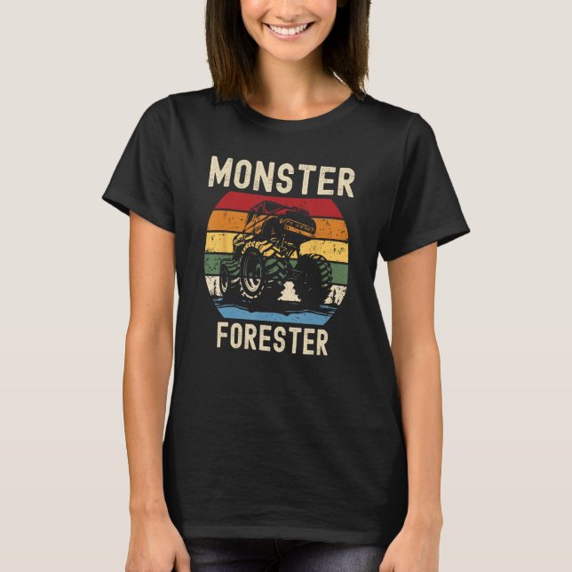 Monster Lastbil Loving Forester T Shirt (Framsida)