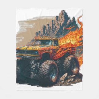 Monster Lastbil Mania Fleece Blanket