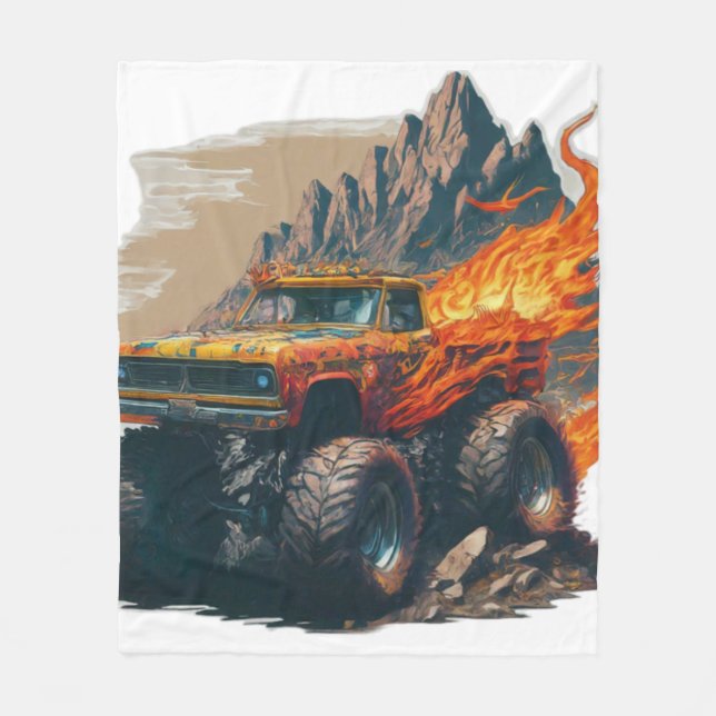 Monster Lastbil Mania Fleece Blanket (Framsidan)