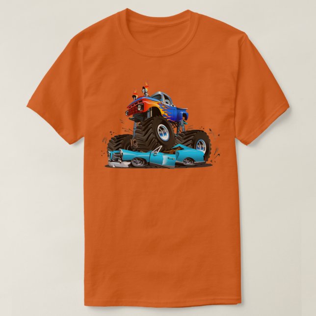 Monster Lastbil Monster Lastbilar Rule Monster Car T Shirt (Design framsida)