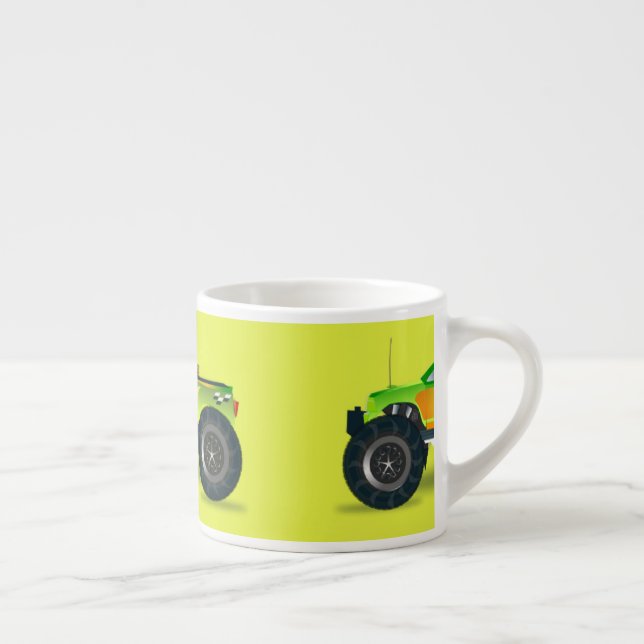 Monster lastbil på kalkgrönt espressomugg (Höger)