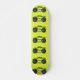 Monster lastbil på kalkgrönt mini skateboard bräda 18,5 cm
