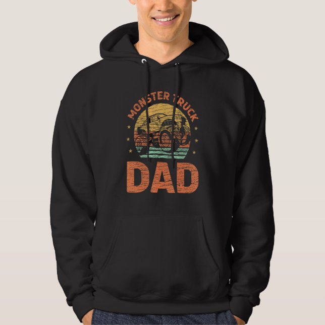Monster Lastbil Pappa Far Pappa Big Lastbil Hoodie (Framsida)