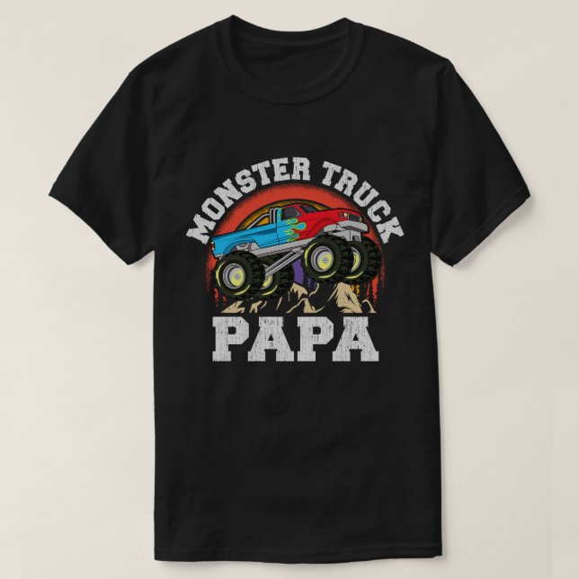 Monster Lastbil Pappa Matching Family Pappa Costum T Shirt (Design framsida)