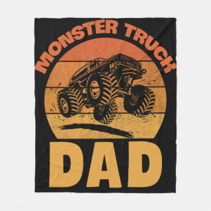 Monster Lastbil Pappa Retro Vintage Monster Lastbi Fleecefilt