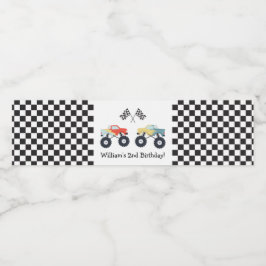 Monster Lastbil Party Vattenflaskor Etikett