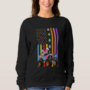 Monster Lastbil Påskägg American Flagga Funny Boys T Shirt