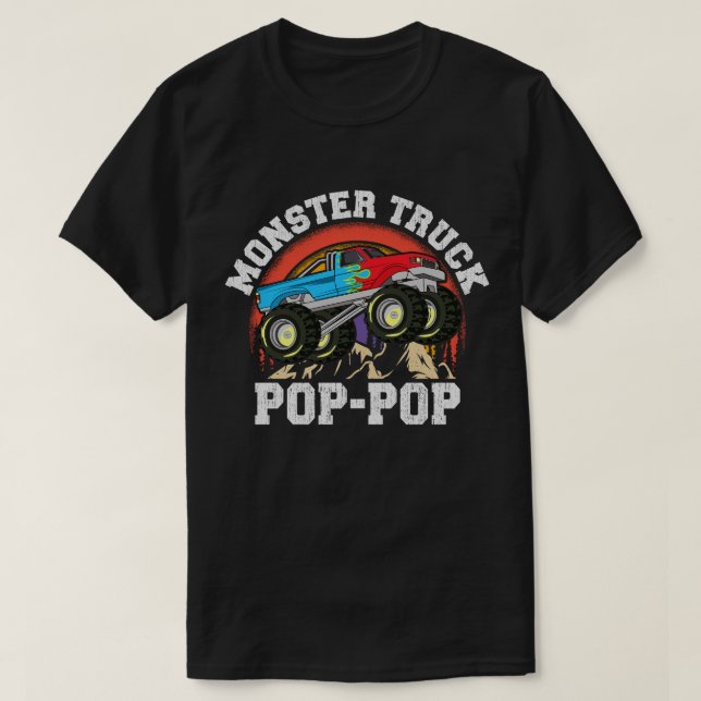Monster Lastbil-popup-matchningsfamilj Grandpa T Shirt (Design framsida)