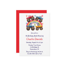 Monster Lastbil Rainbow Boy Age Birthday Bash