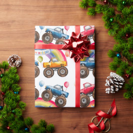 Monster Lastbil Rainbow Boy Birthday Bash Presentpapper