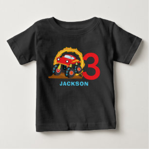 Monster Lastbil Rally Födelsedagsfest Outfit Baby T Shirt