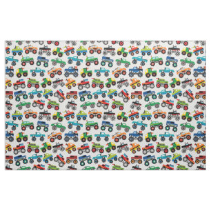 Monster Lastbil Repeat Fabric Textile Tyg