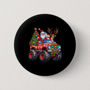Monster Lastbil Santa Reindeer Julgran Kids T Knapp