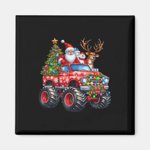 Monster Lastbil Santa Reindeer Julgran Kids T Magnet