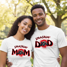 Monster Lastbil Smash Matching Mamma Parent Birthd T Shirt