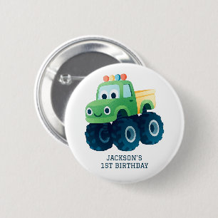 Monster Lastbil Smash och Crash Birthday Knapp