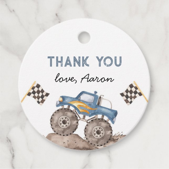 Monster Lastbil, starta motorn Gåvor Etiketter (Framsida)